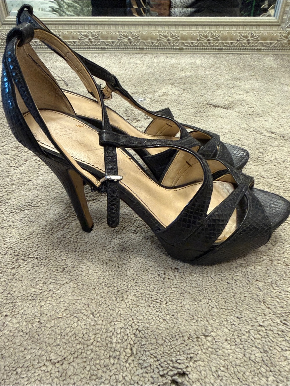 Marc Fisher Black Women's Strappy High Heel Sandals - Picture 7 of 7